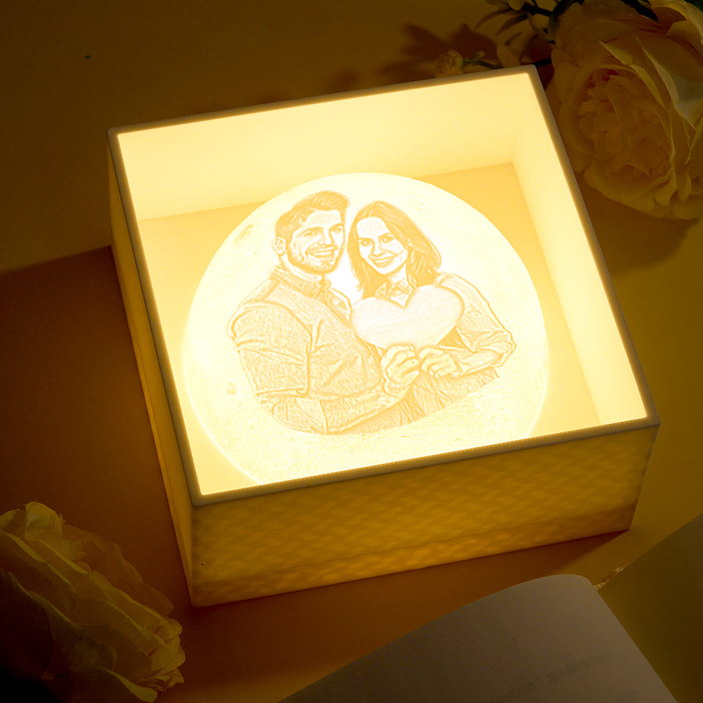Presente Personalizado Com Foto Impressa Em 3d Com Luz Da Lua Para Amante - soufeelbr