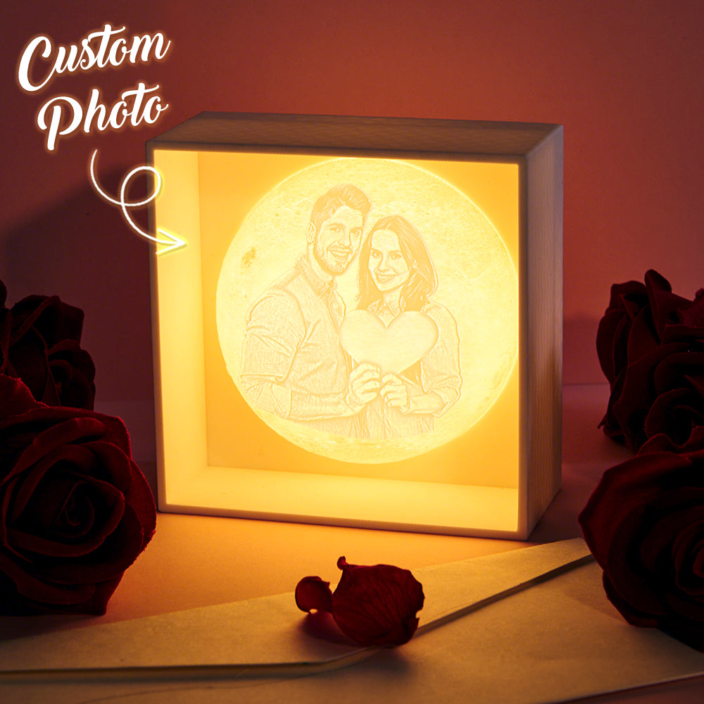 Presente Personalizado Com Foto Impressa Em 3d Com Luz Da Lua Para Amante - soufeelbr