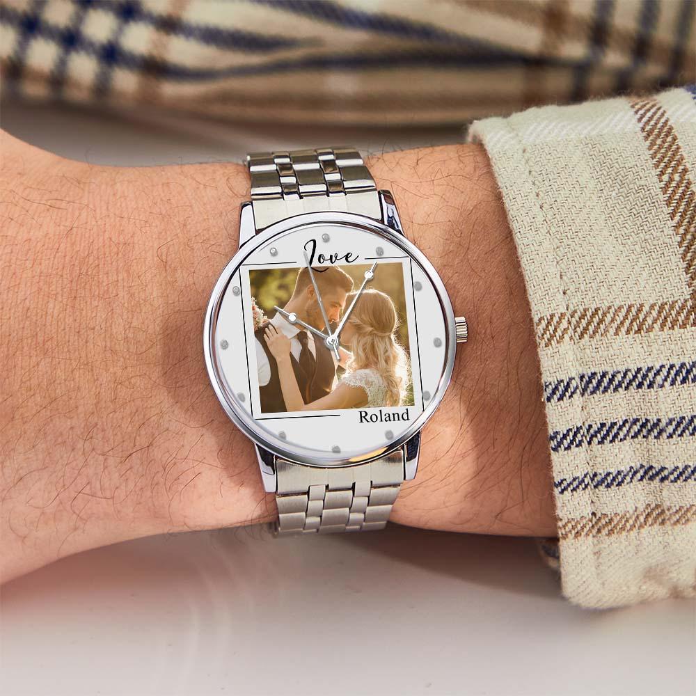 Relógio Com Foto Personalizada Para Homens, Relógio Com Imagem Gravada Personalizada Para O Dia Dos Namorados Do Marido - soufeelbr
