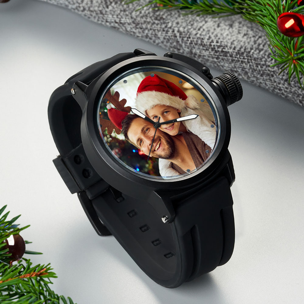 Relógio Fotográfico Personalizado Para Família, Esporte, Pulseira De Plástico, Presente De Natal - soufeelbr