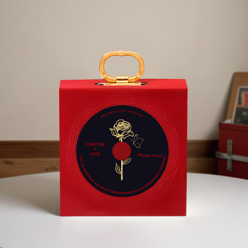 Caixa De Presente Vermelha Elegante Para Ímãs De Geladeira - soufeelbr