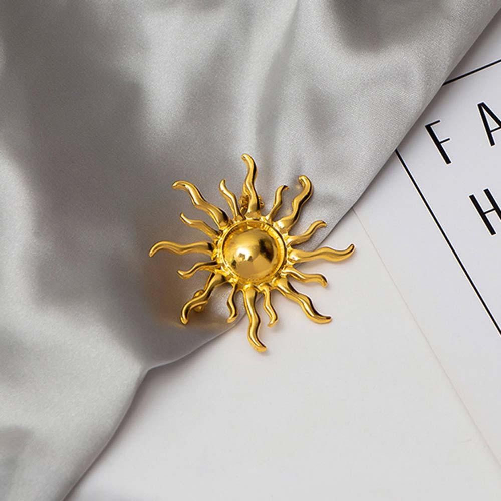 Sun Brooch Vintage Gold Sun Pin Presente Romântico De Aniversário Para Ela - soufeelbr