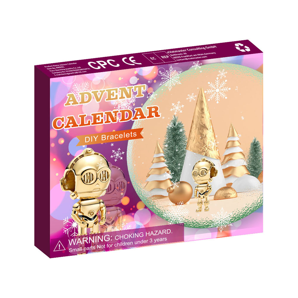 Diy Natal 24 Números Caixa De Calendário Do Advento De Natal Pulseira Infantil Presente - soufeelbr