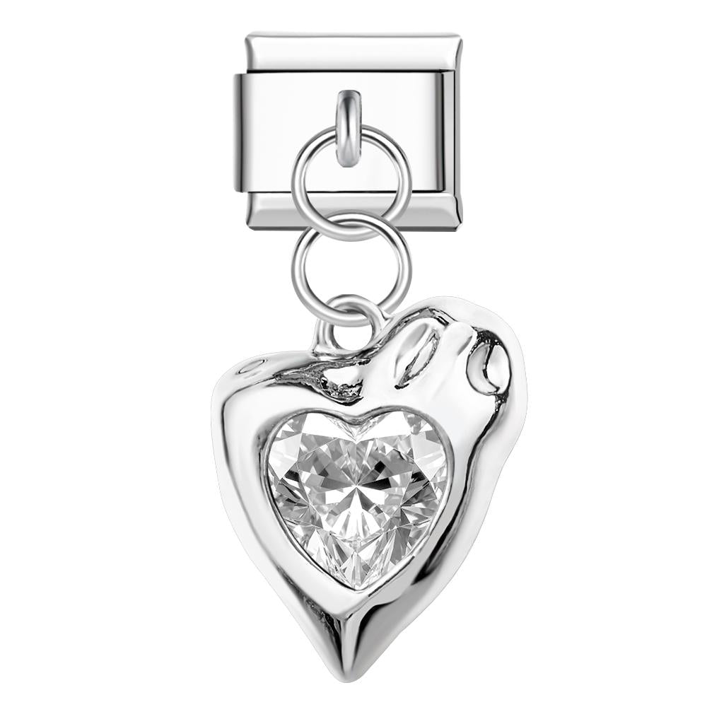 Charme Italiano Brilhante Amor Para Pulseiras Italianas Composable Link - soufeelbr