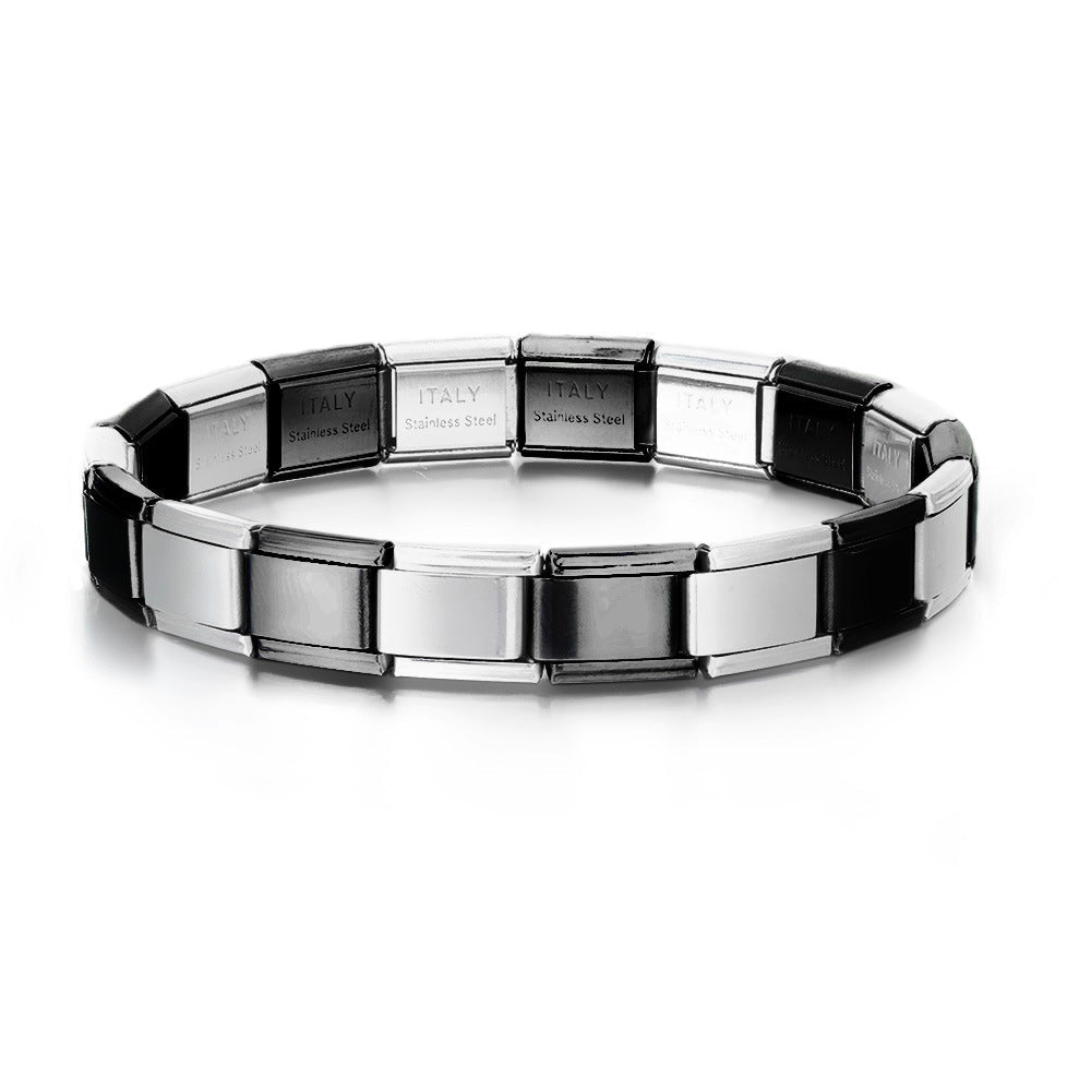 Pulseiras Vintage De Prata E Preta Com Pingente Italiano Pulseira Original Italiana Com Pingente - soufeelbr