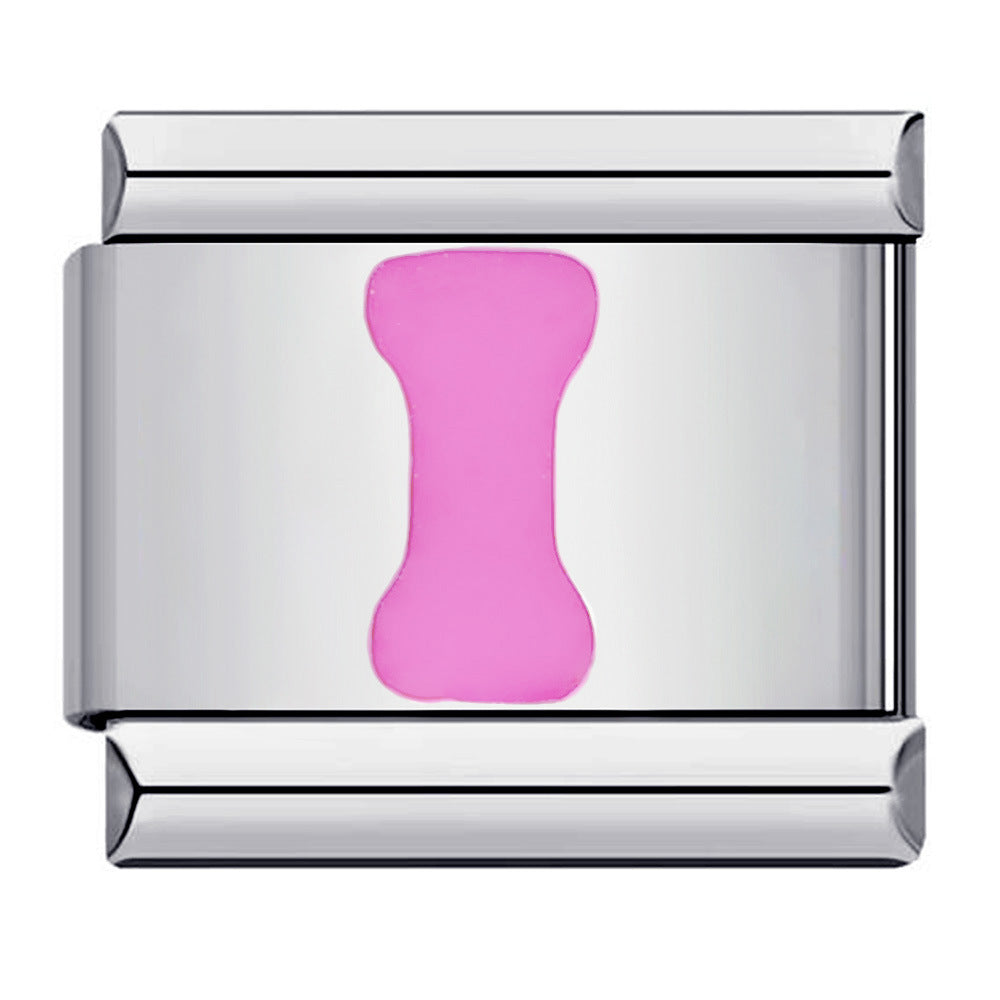 Charme Italiano Letra I Rosa Para Pulseiras Italianas Composable Link - soufeelbr