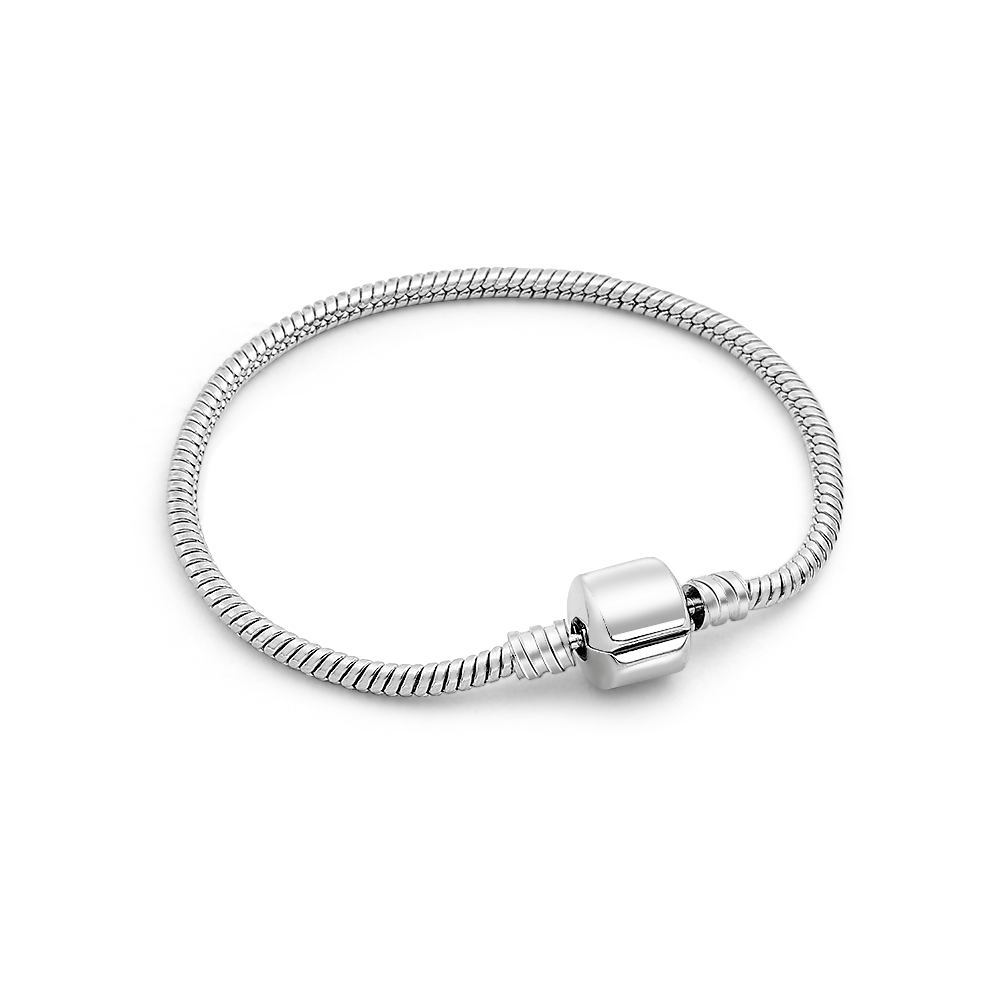 Pulseira Clássica De Corrente De Cobra Em Metal