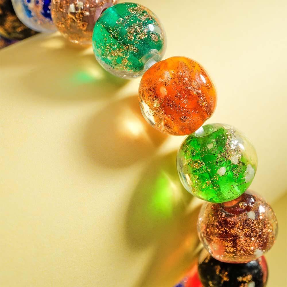 Pulseira Colorida De Contas Elásticas De Vidro Firefly Que Brilha No Escuro Pulseira Luminosa - soufeelbr