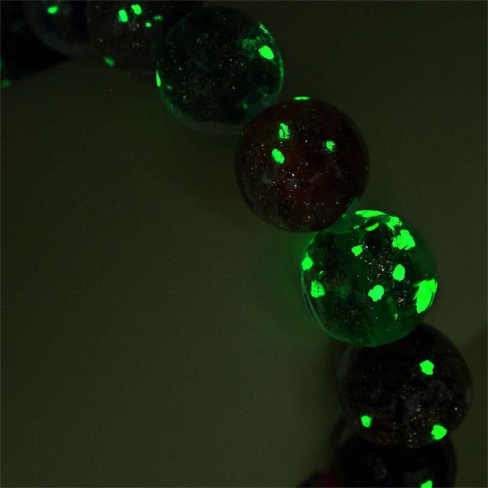Pulseira Colorida De Contas Elásticas De Vidro Firefly Que Brilha No Escuro Pulseira Luminosa - soufeelbr