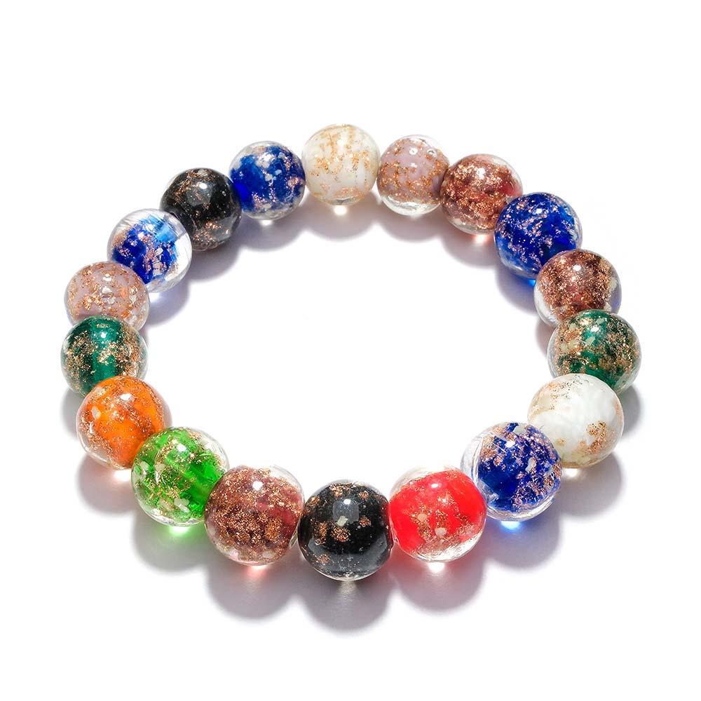 Pulseira Colorida De Contas Elásticas De Vidro Firefly Que Brilha No Escuro Pulseira Luminosa - soufeelbr
