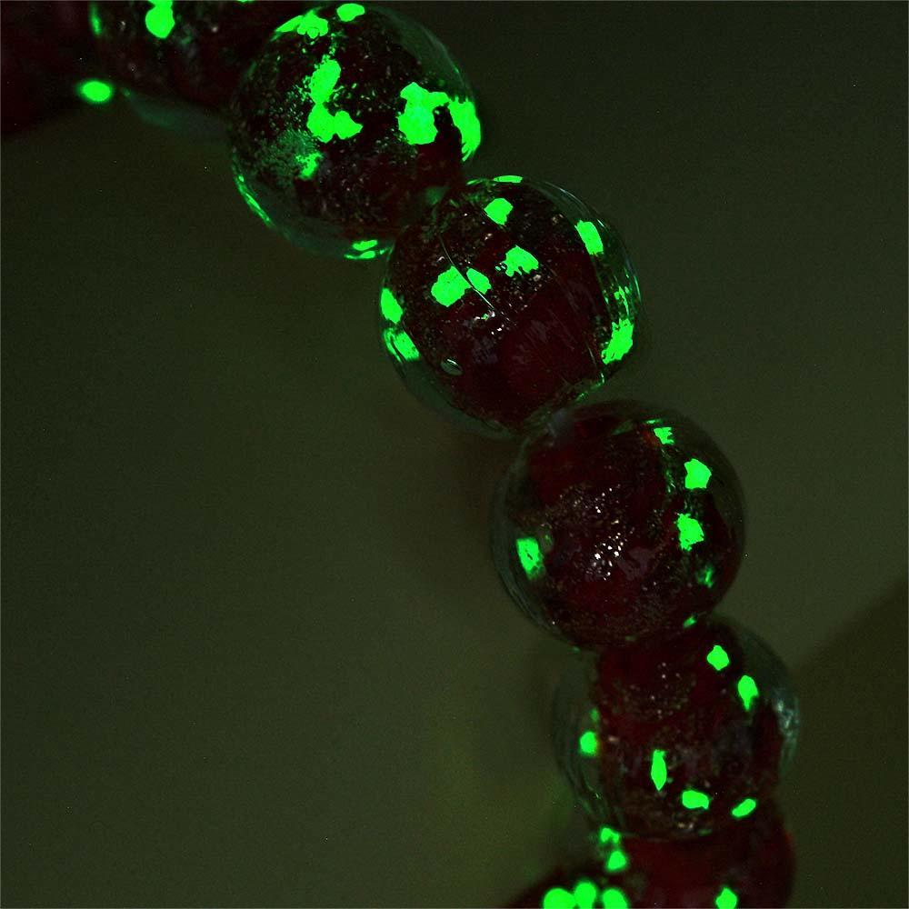 Pulseira De Contas Elásticas De Vidro Firefly Vermelho Que Brilha No Escuro Pulseira Luminosa - soufeelbr