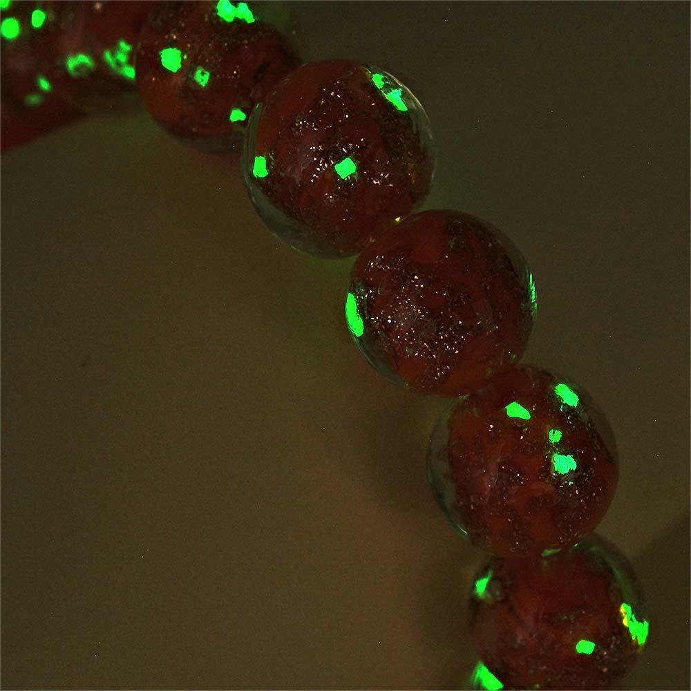 Pulseira De Contas Elásticas De Vidro Firefly Laranja Que Brilha No Escuro Pulseira Luminosa - soufeelbr