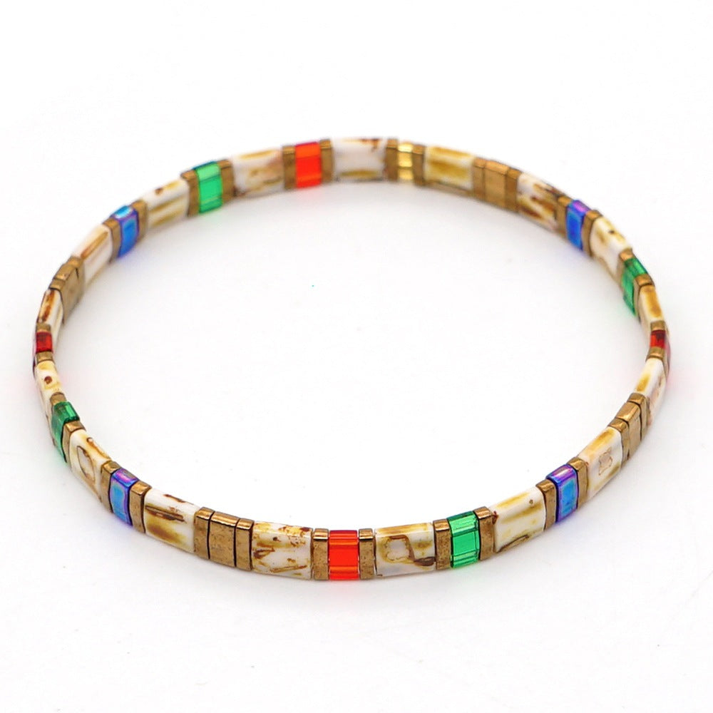 Pulseira Tila Bead Marrom Vintage Moda Pulseiras Presente - soufeelbr