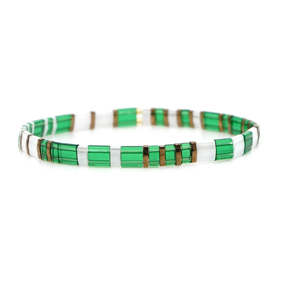 Pulseira Tila Bead Verde Vintage Moda Pulseiras Presente - soufeelbr