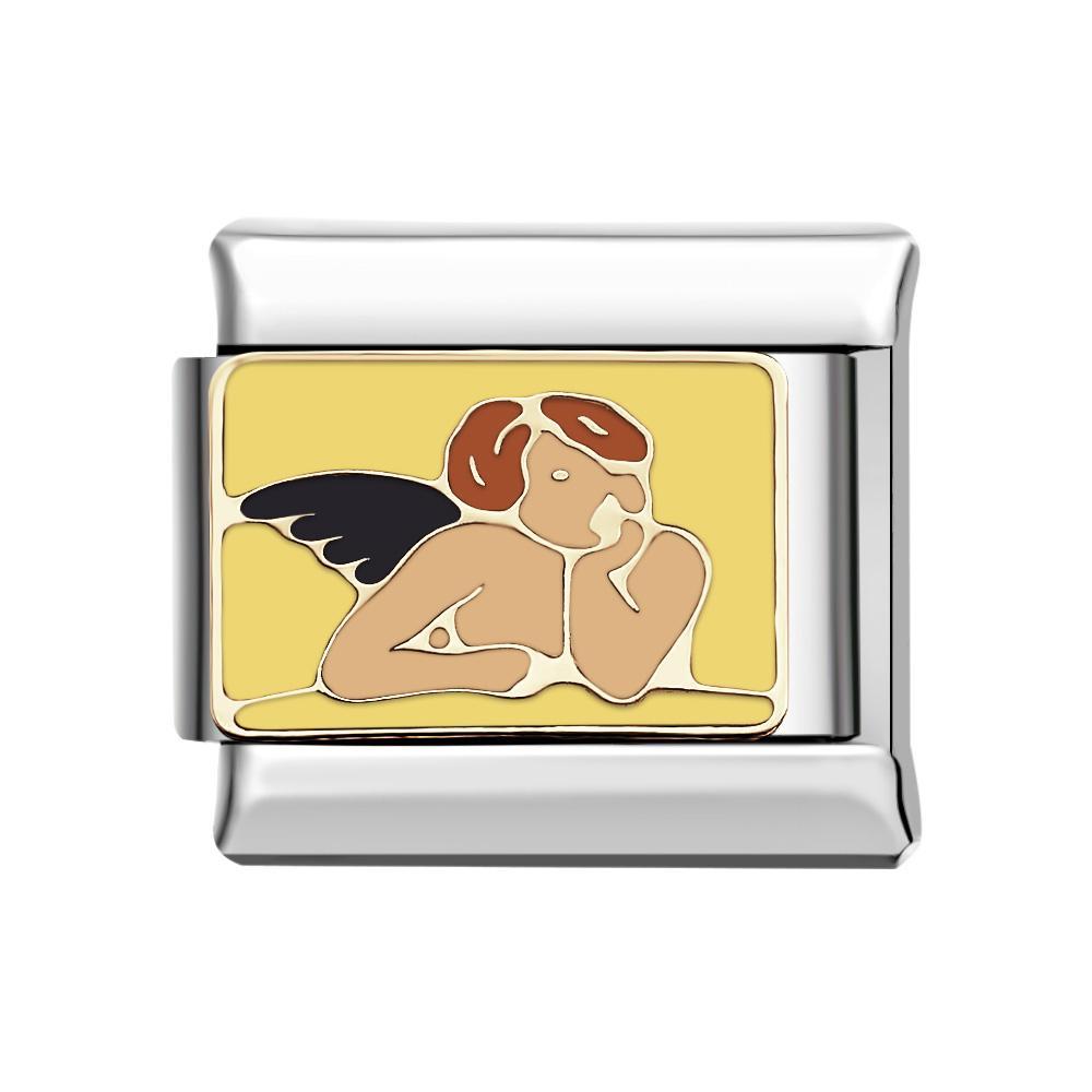 Charme Italiano De Ângulo Laranja Para Pulseiras Italianas Composable Link