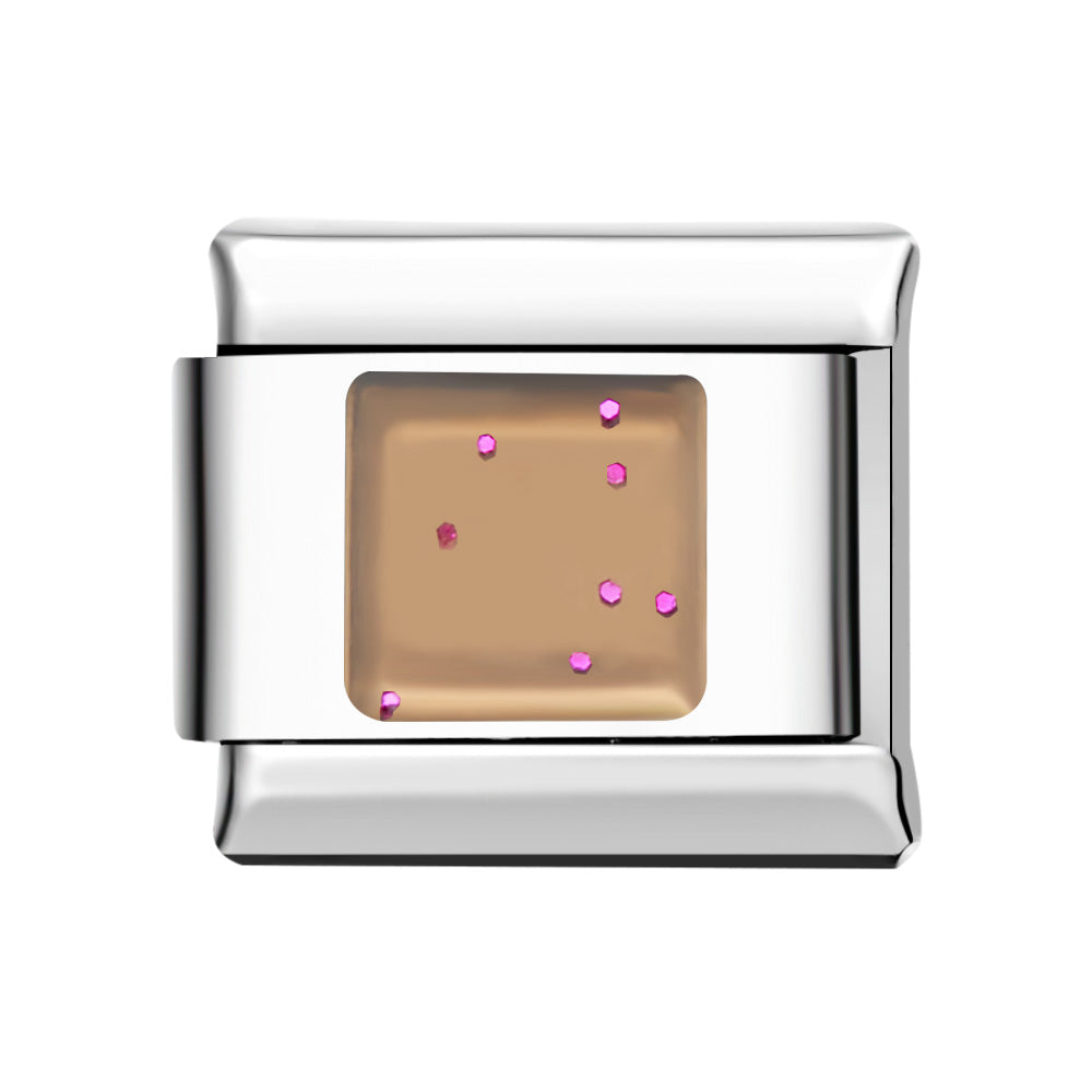 Nebulosa Quadrada - Estrela Amarela Charme Italiano Para Pulseiras Italianas Composable Link - soufeelbr