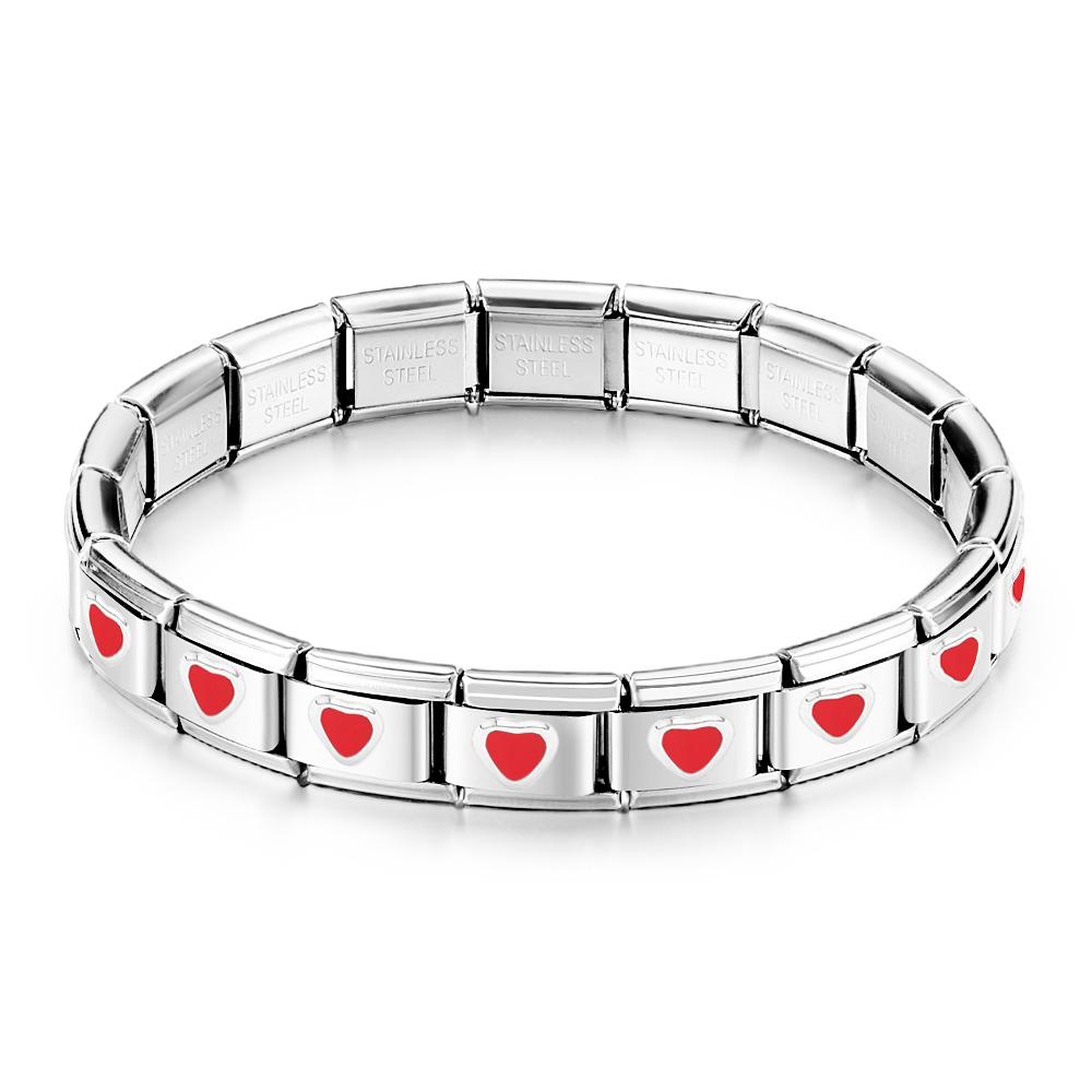 Pulseira Com Pingente Italiano Vintage Red Love - soufeelbr