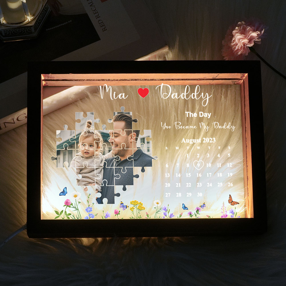 Caixa De Moldura De Luz 'o Dia Em Que Você Se Tornou Meu Pai' Presente Personalizado Presentes Para O Dia Dos Pais - soufeelbr
