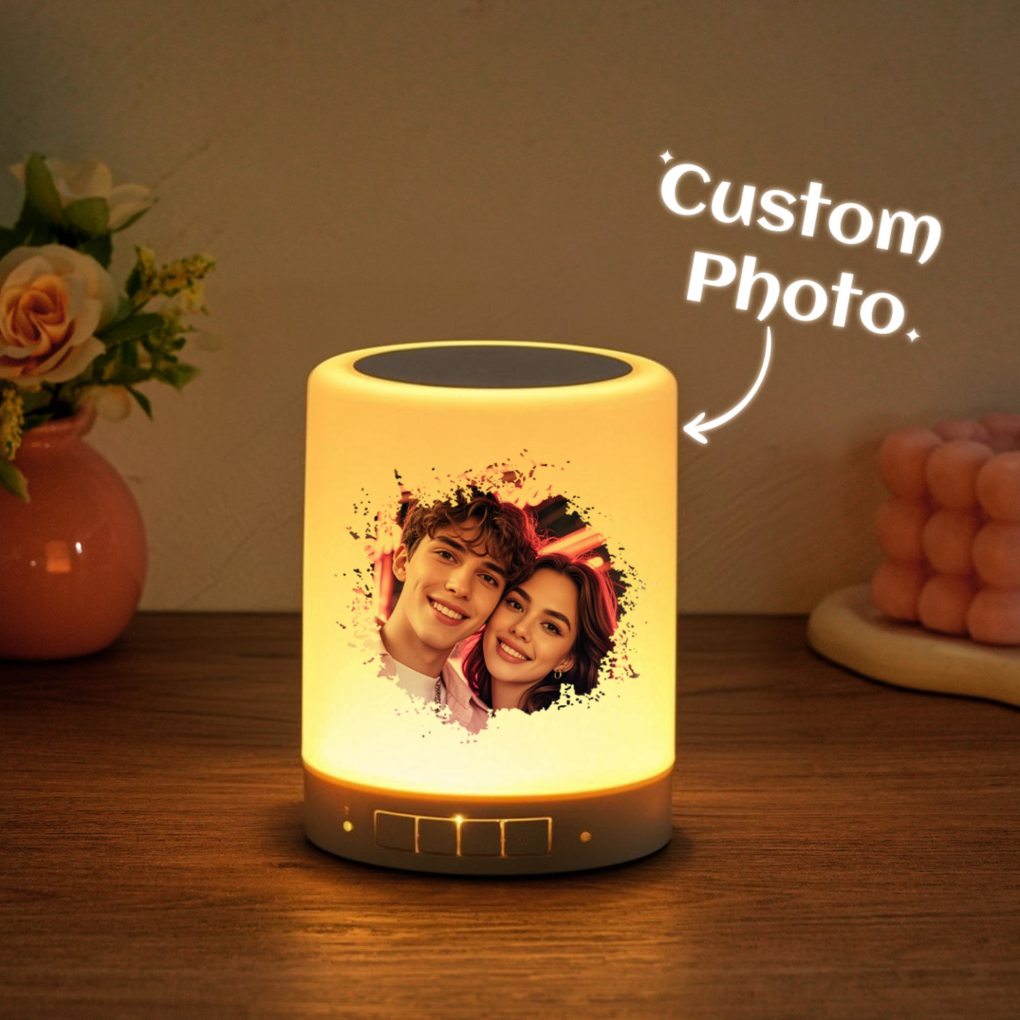 Alto-falante Bluetooth Personalizado Com Luz Noturna, Foto E Texto Personalizados, Os Melhores Presentes Para Ela - soufeelbr