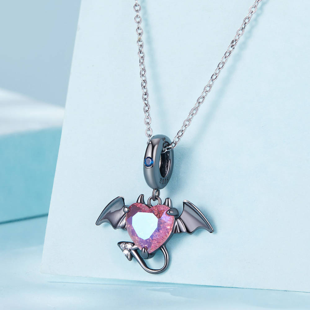 Love Devil Pingente Pendente Pendurado Prata - soufeelbr