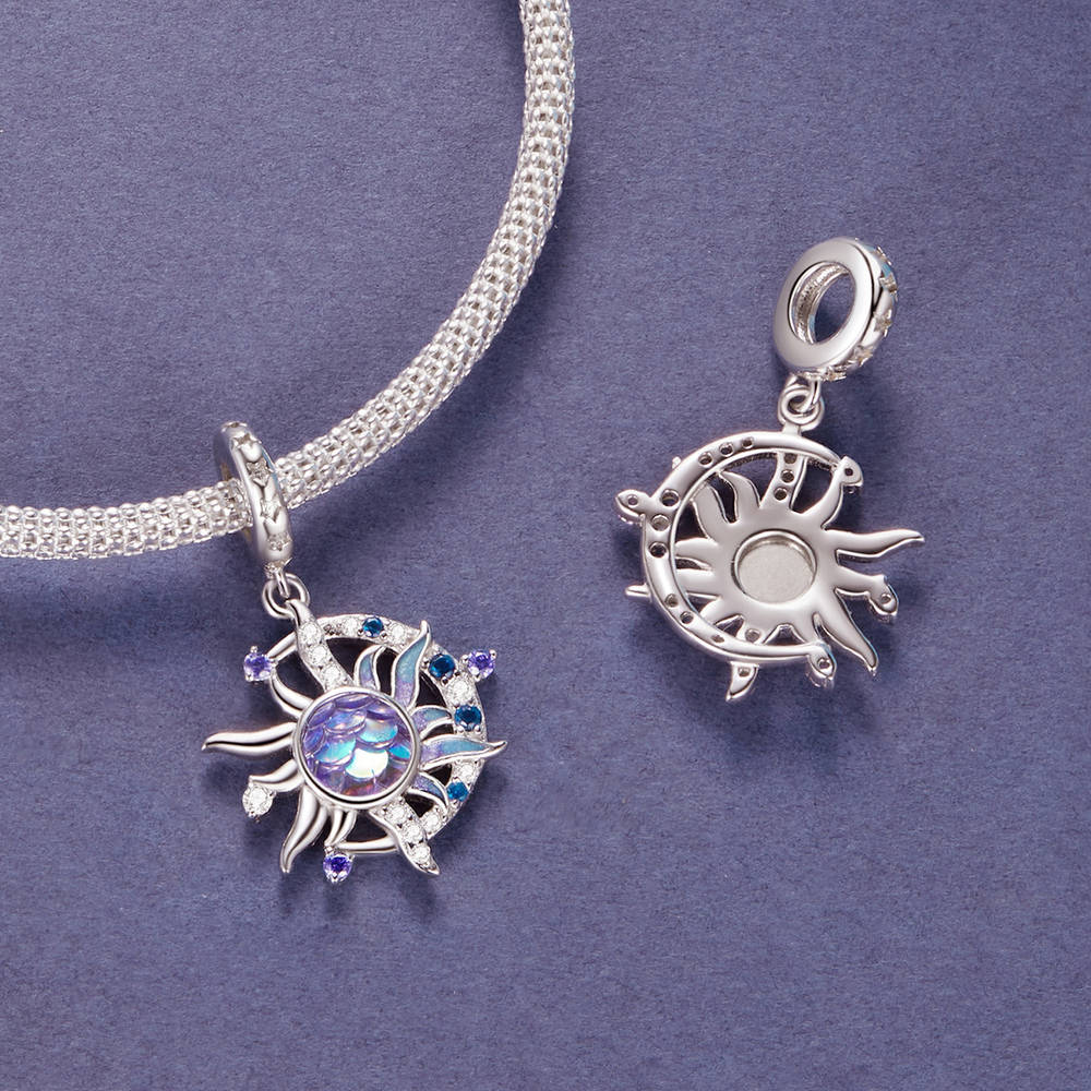 Pingente Mágico De Sol E Lua Pendente Pendurado Em Prata Presentes De Natal - soufeelbr