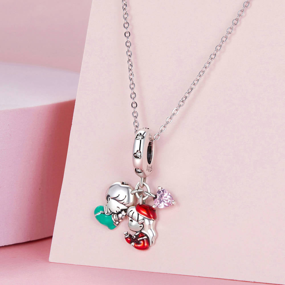 Pingente Pendente Para Menino E Menina, Pingente Prateado, Presentes De Natal - soufeelbr