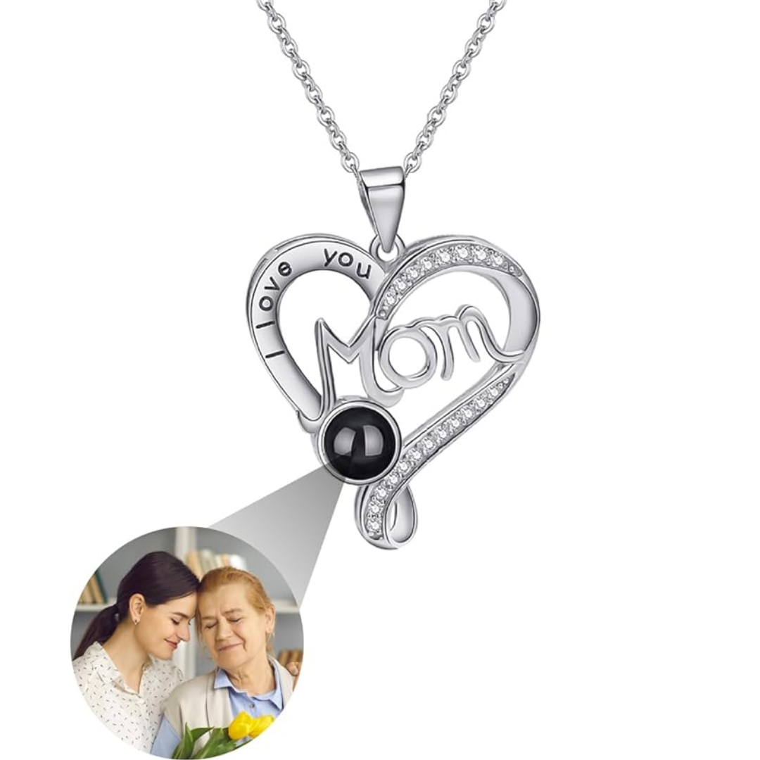 Colar Com Projeção Personalizada - Presente Ideal Para Mãe - Gema Com Projeção De Foto Personalizada - Presente Perfeito Para Ela - soufeelbr