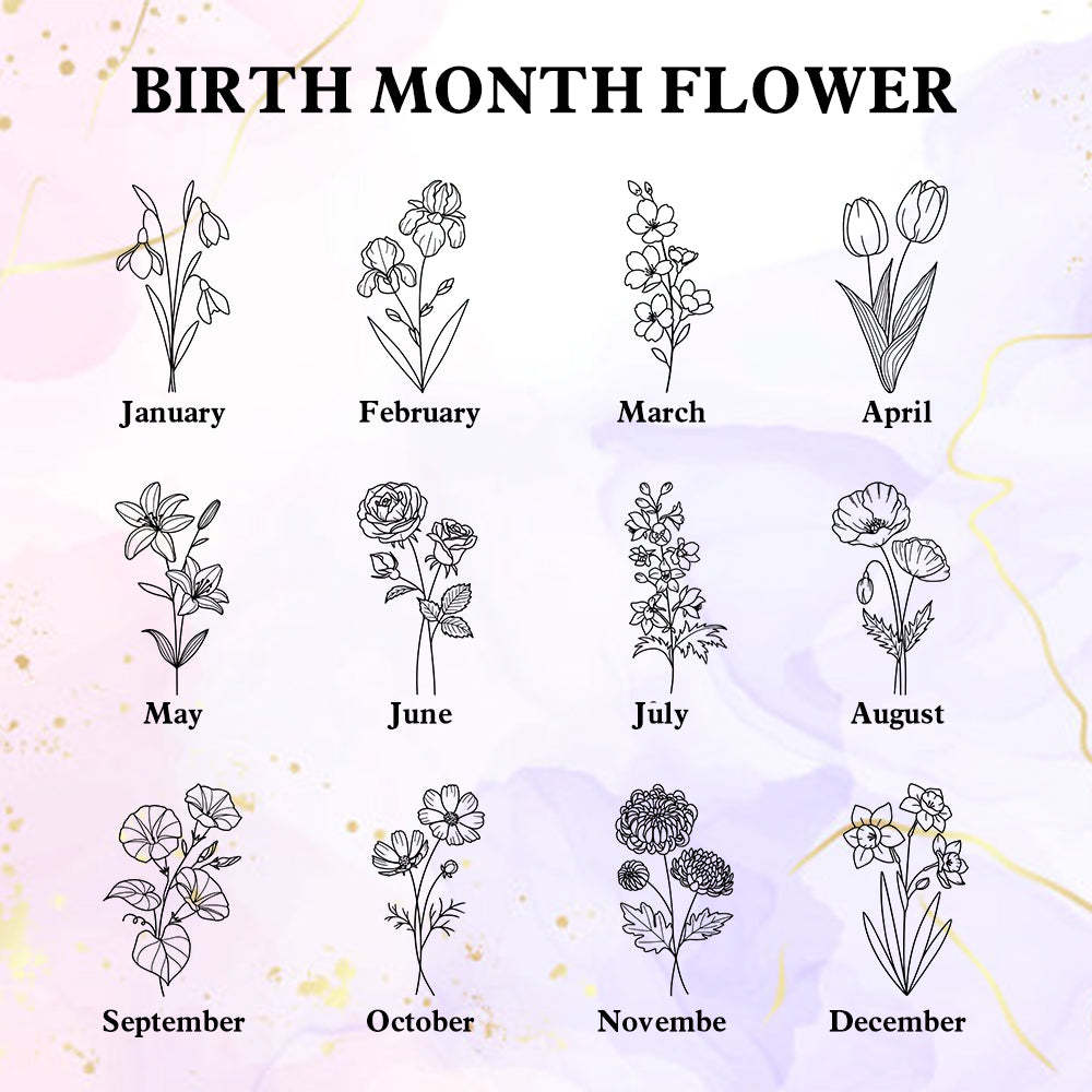 Caixa De Joias De Couro Com Flor De Nascimento Personalizada Com Nome Caixa De Joias Presente Para Ela - soufeelbr