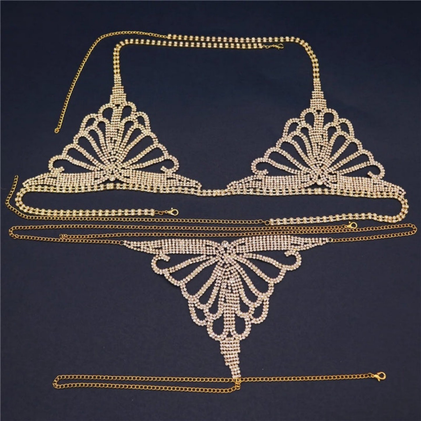 Conjunto De Sutiã Diamond Ultimate Sparkle E Corrente - soufeelbr