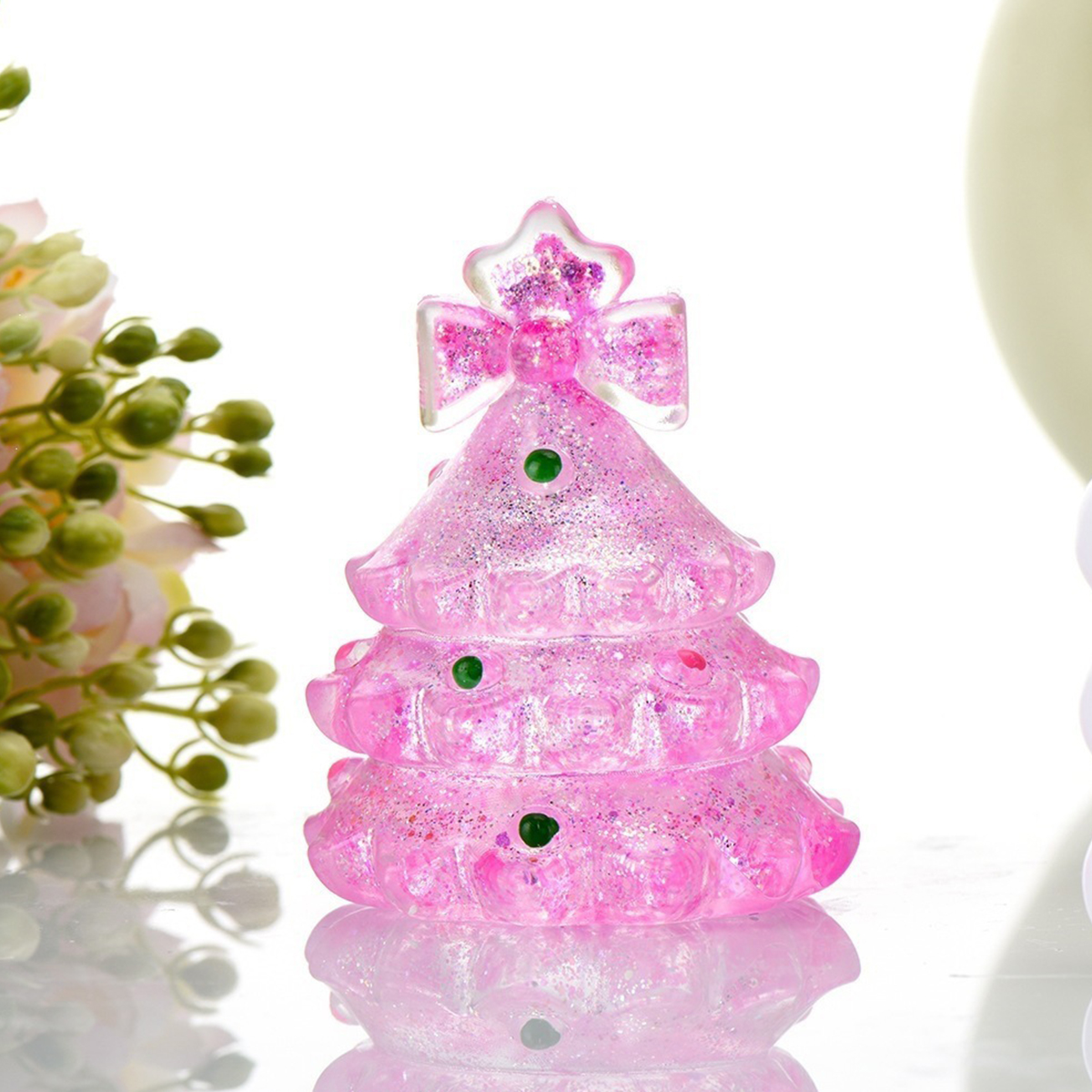 Árvore De Natal De Brinquedo Macio Que Brilha No Escuro - Brinquedo De Maltose Moldável E Macio Para Apertar, Brinquedo Anti-Stress, Presente Sensorial Inovador De Crescimento Lento - soufeelbr