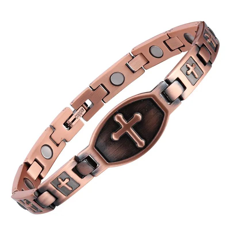 Pulseira De Cobre Para Mulheres E Homens Ultra Força Magnética 3500 Gauss Cobre Puro Hipoalergênico Ajustável Pilha Pulseira Presente De Joia De Bem-estar Perfeito Para Aliviar Dores Nas Articulações - soufeelbr