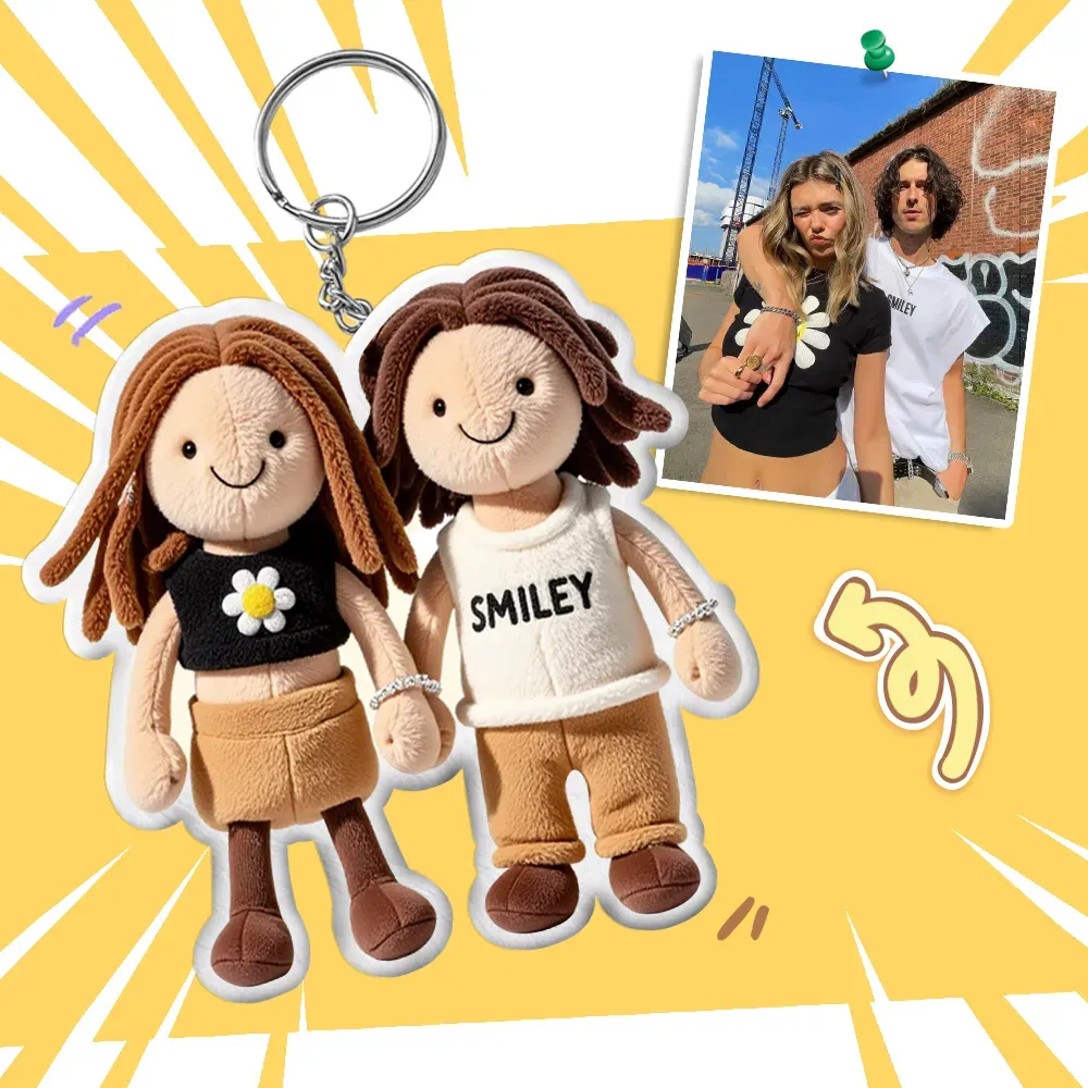 Chaveiro de pelúcia com foto personalizada Mini Me Chaveiro de pelúcia Presente de dia das mães para filho