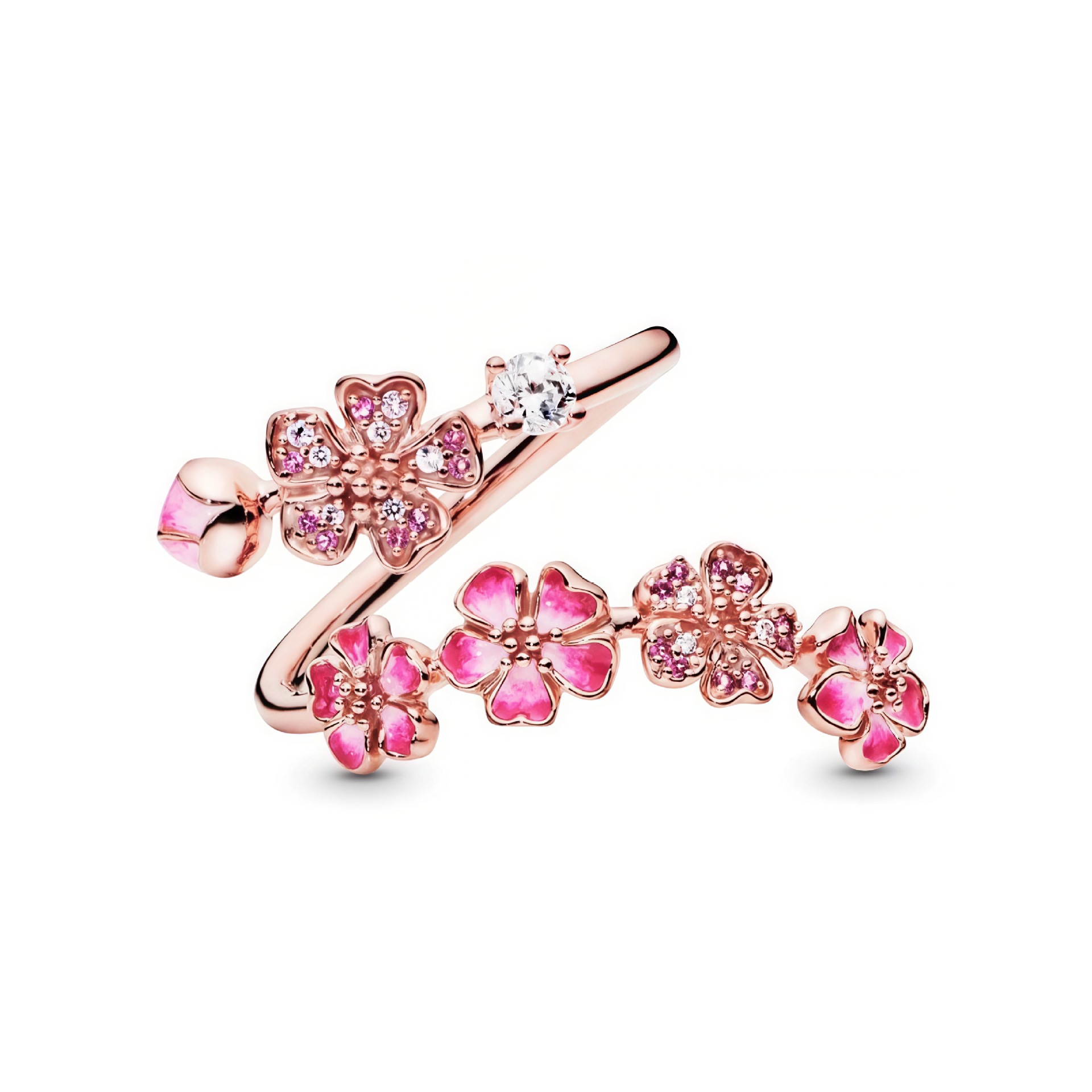 Anel De Flor De Pêssego Anel Ajustável De Flor Delicado Pavé Floral Com Miçangas Presente Para Seu Presente De Aniversário - soufeelbr
