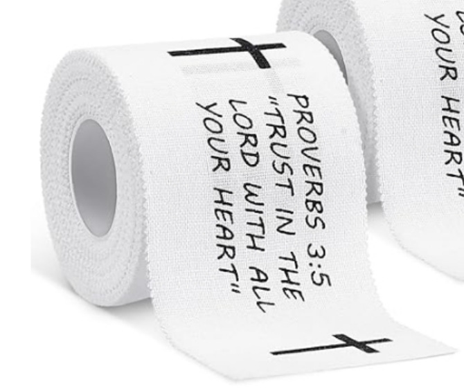 Bandagem Esportiva Branca Personalizada Para Pulso Ao Ar Livre Com Cruz E Escritura - soufeelbr