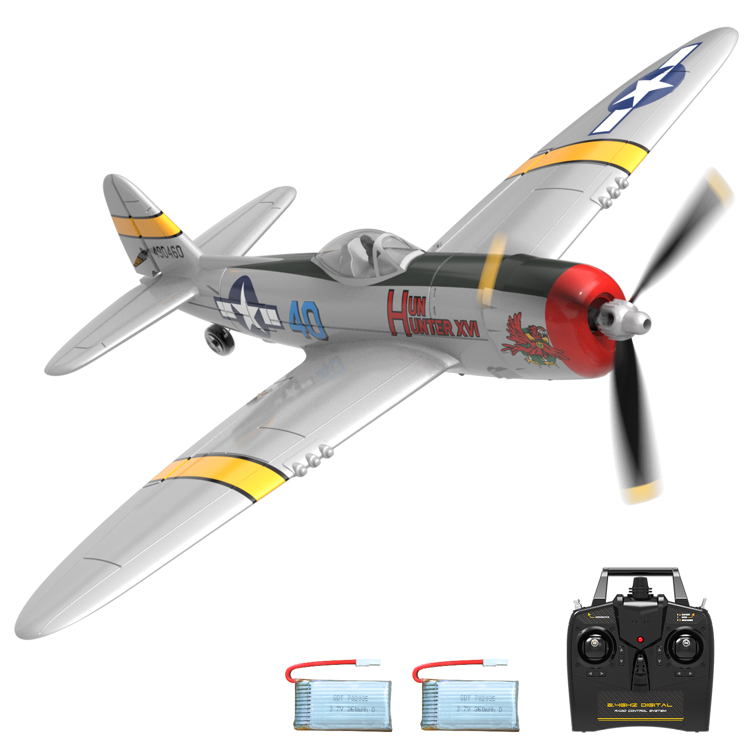 VOLANTEXRC P47 Thunderbolt 400mm RTF/PNP RC Warbirds Airplane 4CH w/ Gyro 15.7''-76116