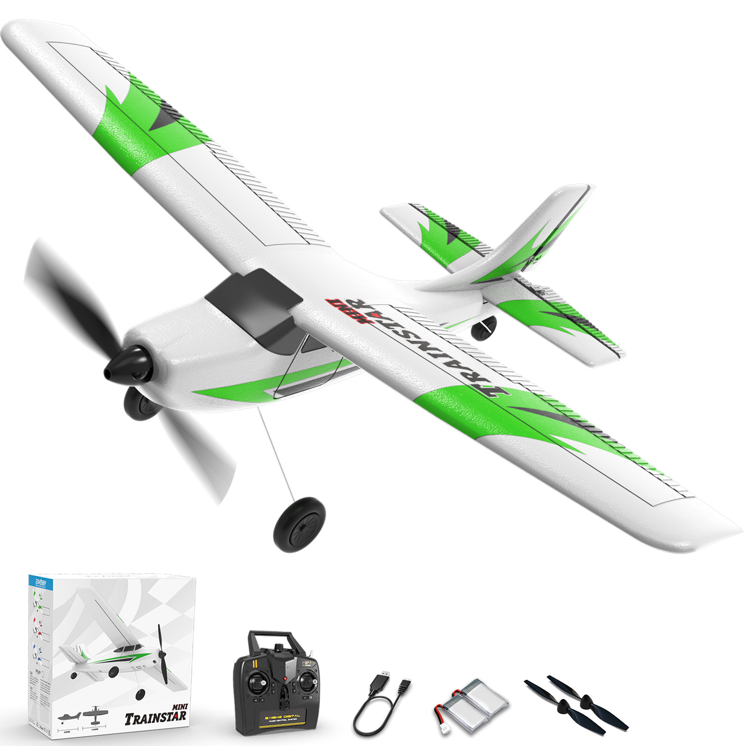 VOLANTEXRC Trainstar Mini 400mm RTF RC Trainer Airplane 3CH -76101