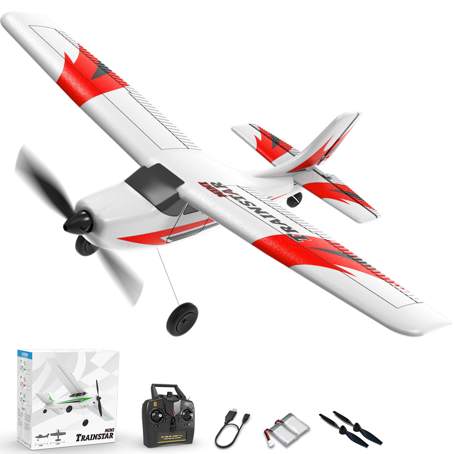 VOLANTEXRC Trainstar Mini 400mm RTF RC Trainer Airplane 3CH -76101