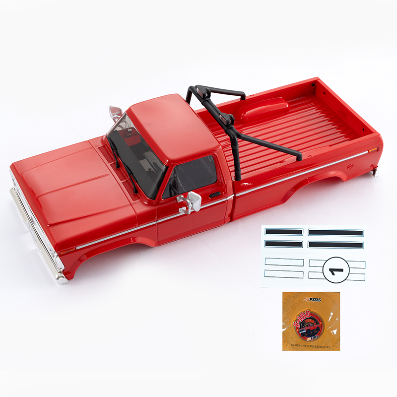Car Body Assembly w/ Painted Red for 1:18 FCX18 II Ford F-100 RTR-C4103