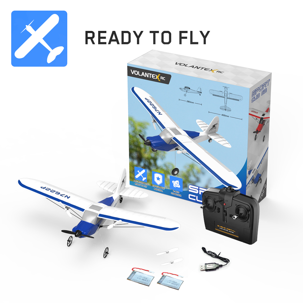 VOLANTEXRC Sport Cub 400mm RTF 2CH Beginner RC Plane 15.7''-76202