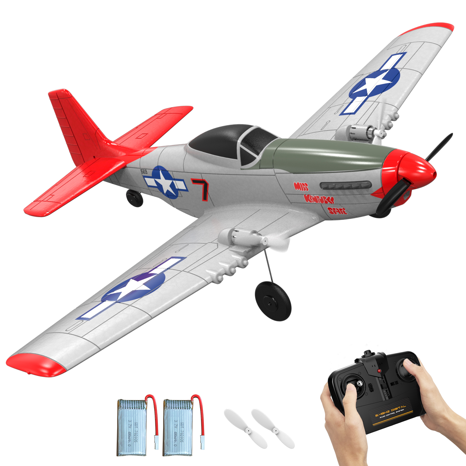 VOLANTEXRC P51D Mustang  400mm RTF 2CH Beginner RC Plane 15.7''-76203