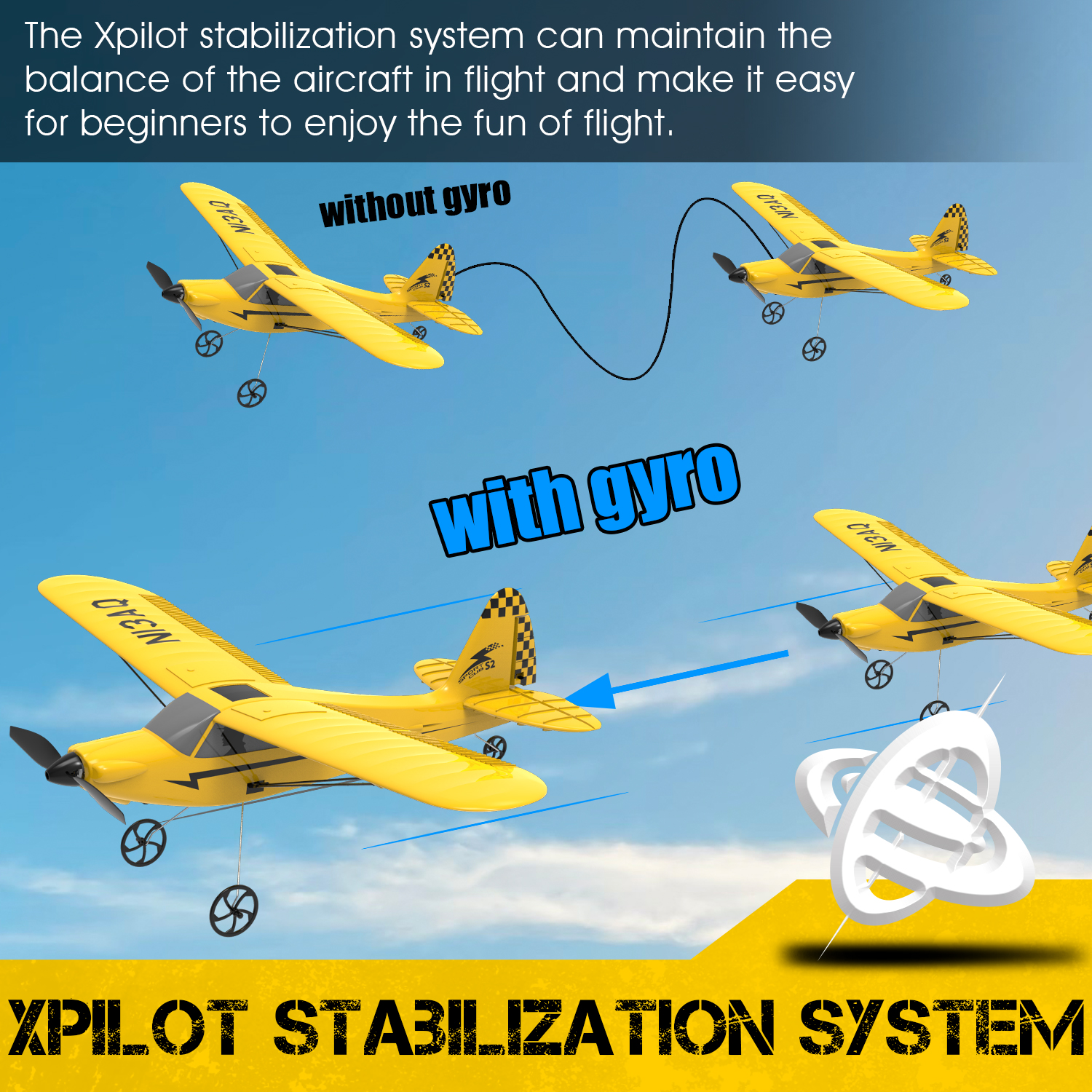 VOLANTEXRC Sport Cub S2 400mm PNP/RTF RC Trainer Air3CH for Beginners