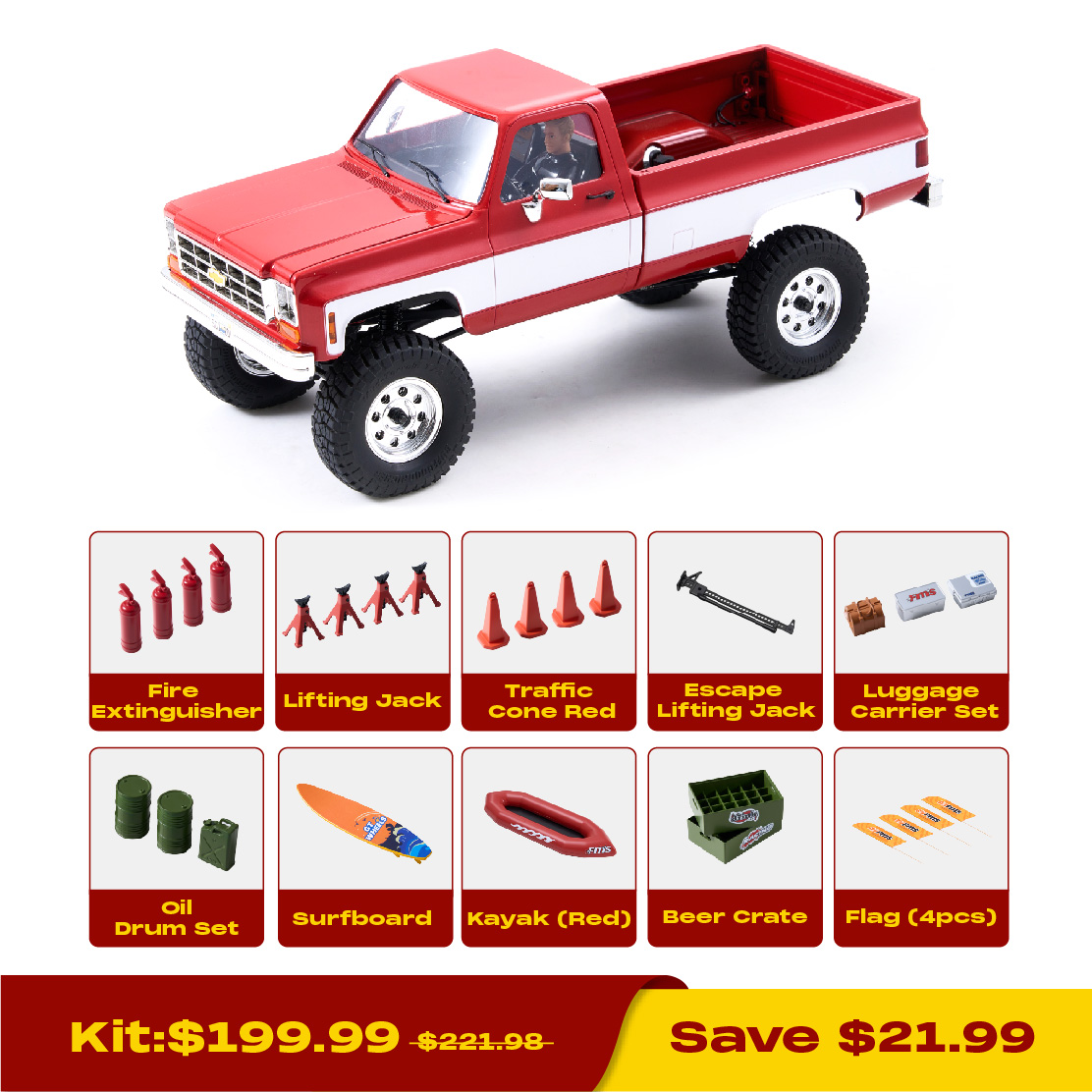 FMS 1:18 FCX18 Chevrolet K10 Rock Crawlers RTR