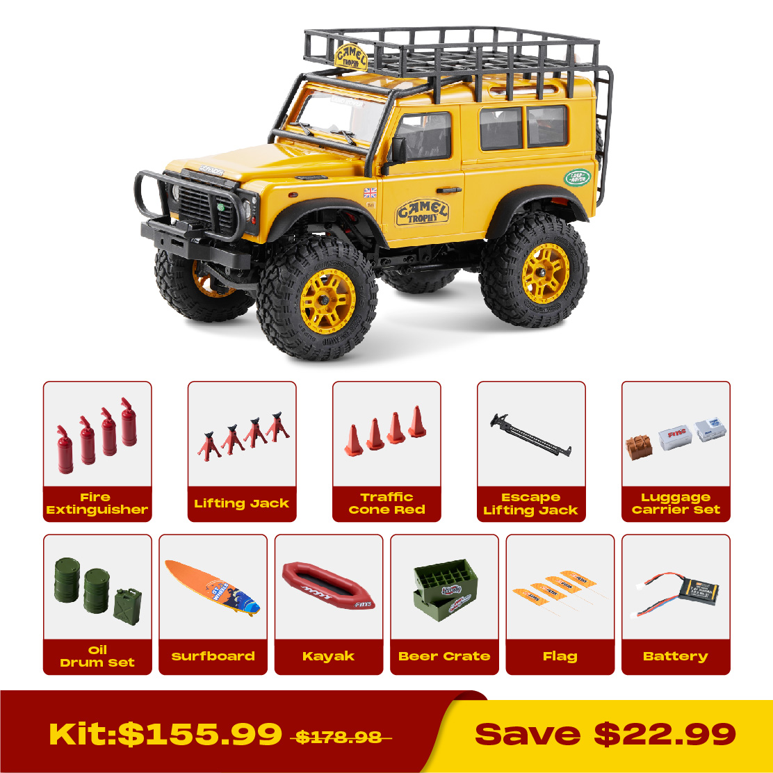 FMS ラジコン　DISCOVERY 1/24 ランドローバー fcx24m FMS 1:24 FCX24M Land Rover Discovery Mk1 Camel Trophy RC Car | eBay