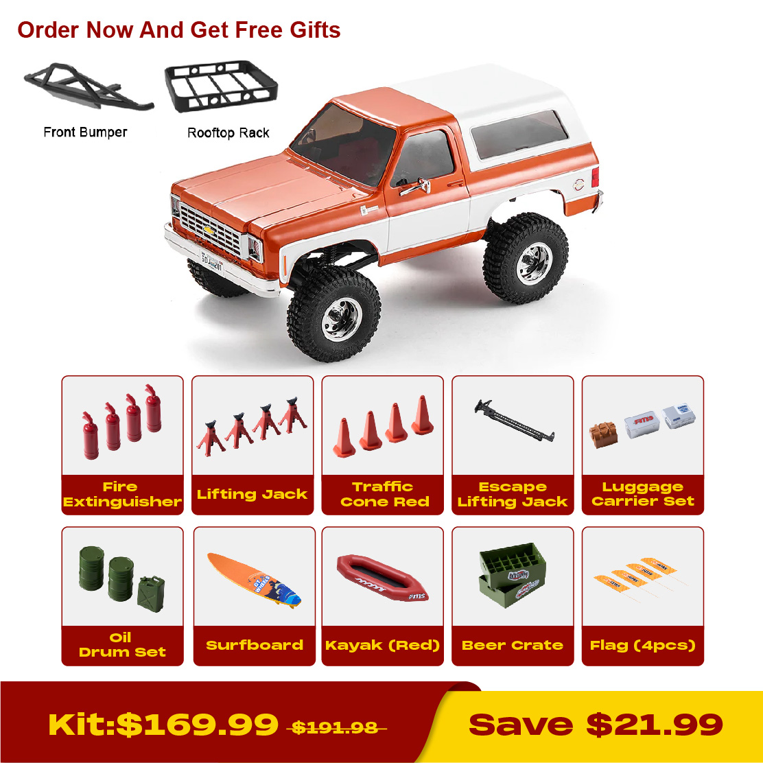 【FMS】 1/24 シボレー ブレイザー k5 セット　スマッシャーボディ付き FMS 1:24 FCX24 Chevrolet K5 Blazer RTR