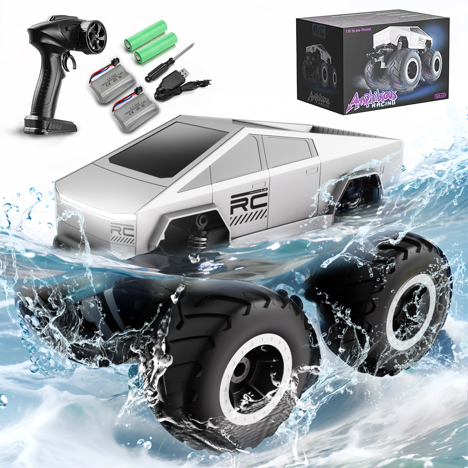 VOLANTEX 1/16 Tesla Amphibious RC Monster Truck-EXAC01210B2