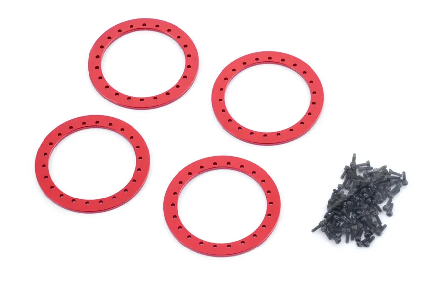 BATRAZZI 1.9" Aluminum Beadlock Rings Red (4 Pcs)-BTZ1082RD