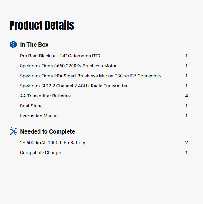 Pro Boat Blackjack 24" V2 Catamaran Brushless: RTR, Heat Wave Visual-PRB08049T1