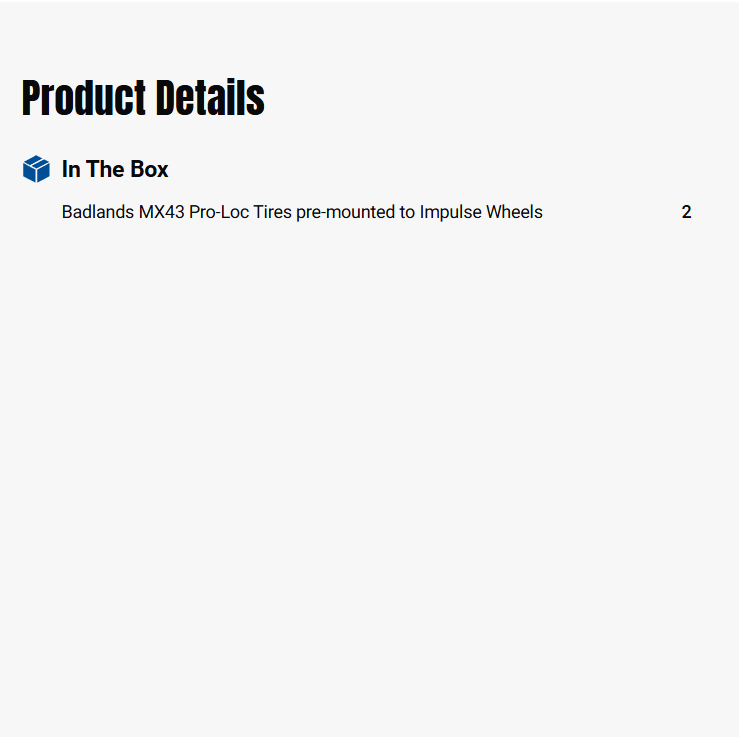 Pro-Line Racing 2Sets 1/5 Badlands MX43 Pro-Loc F/R X-MAXX MTD 24mm Blk/Gry Impulse-PRO1013113