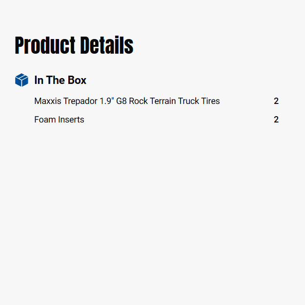 Pro-Line Racing 2Sets 1/10 Maxxis Trepador G8 F/R 1.9" Rock Crawling Tires-PRO1022714