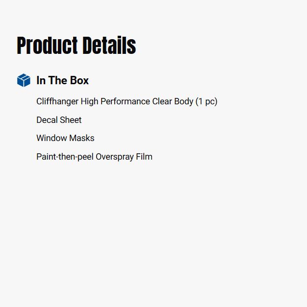 Pro-Line Racing 1/10 Cliffhanger High Performance Clear Body 12.3" (313mm) WB Crwlrs-PRO356600